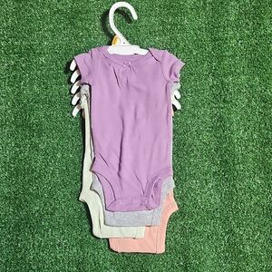 Carter's Purple, Gray, and Pink Bodysuit Set